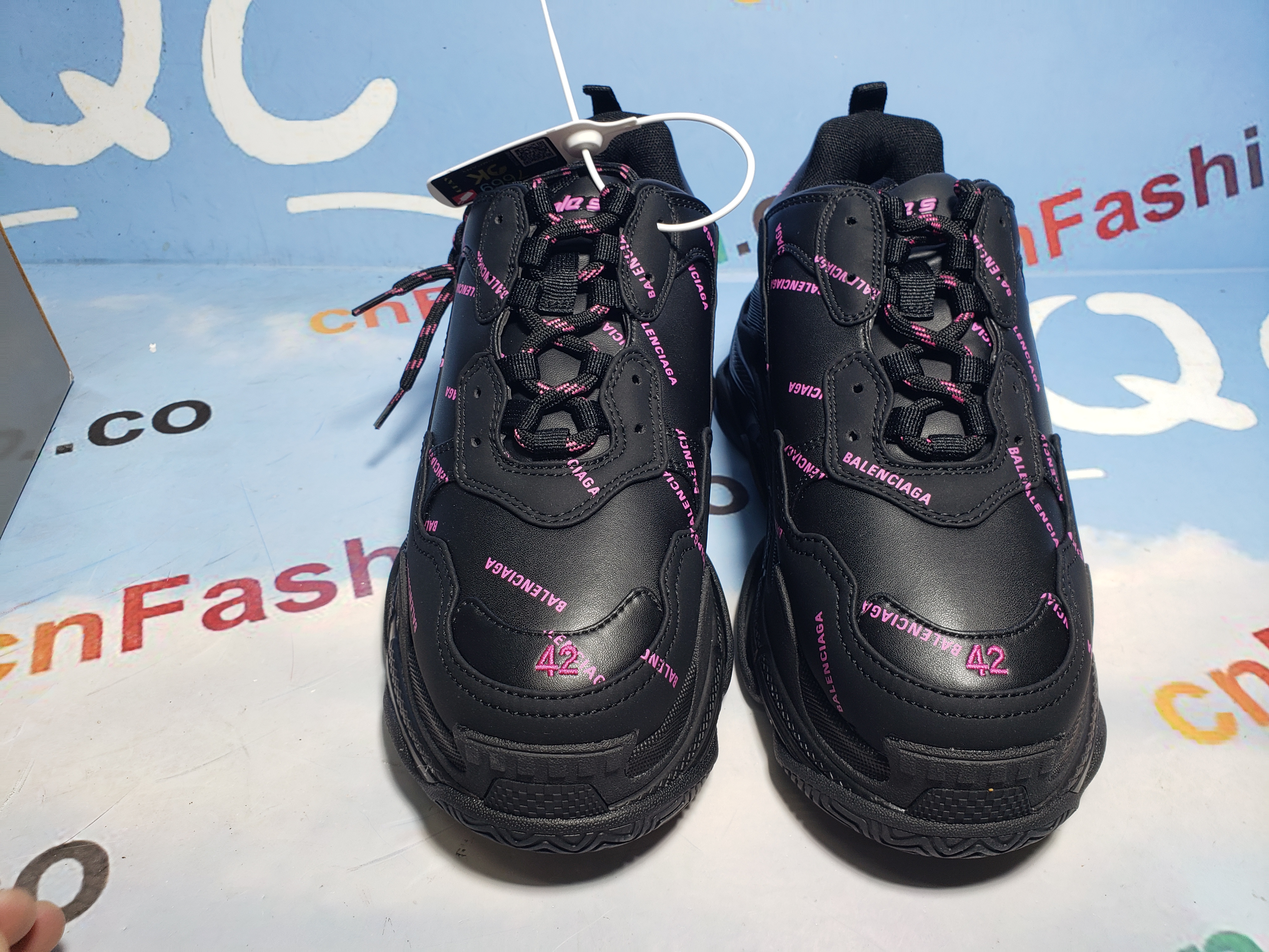PKGoden Balenciaga Triple S Letter Black Pink 524039 W2FA1 1022