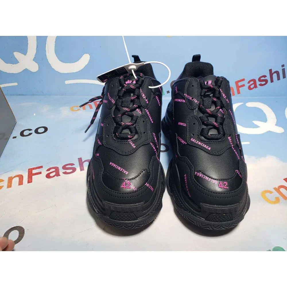 PKGoden Balenciaga Triple S Letter Black Pink 524039 W2FA1 1022