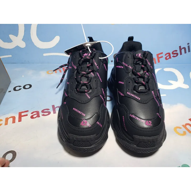PKGoden Balenciaga Triple S Letter Black Pink 524039 W2FA1 1022