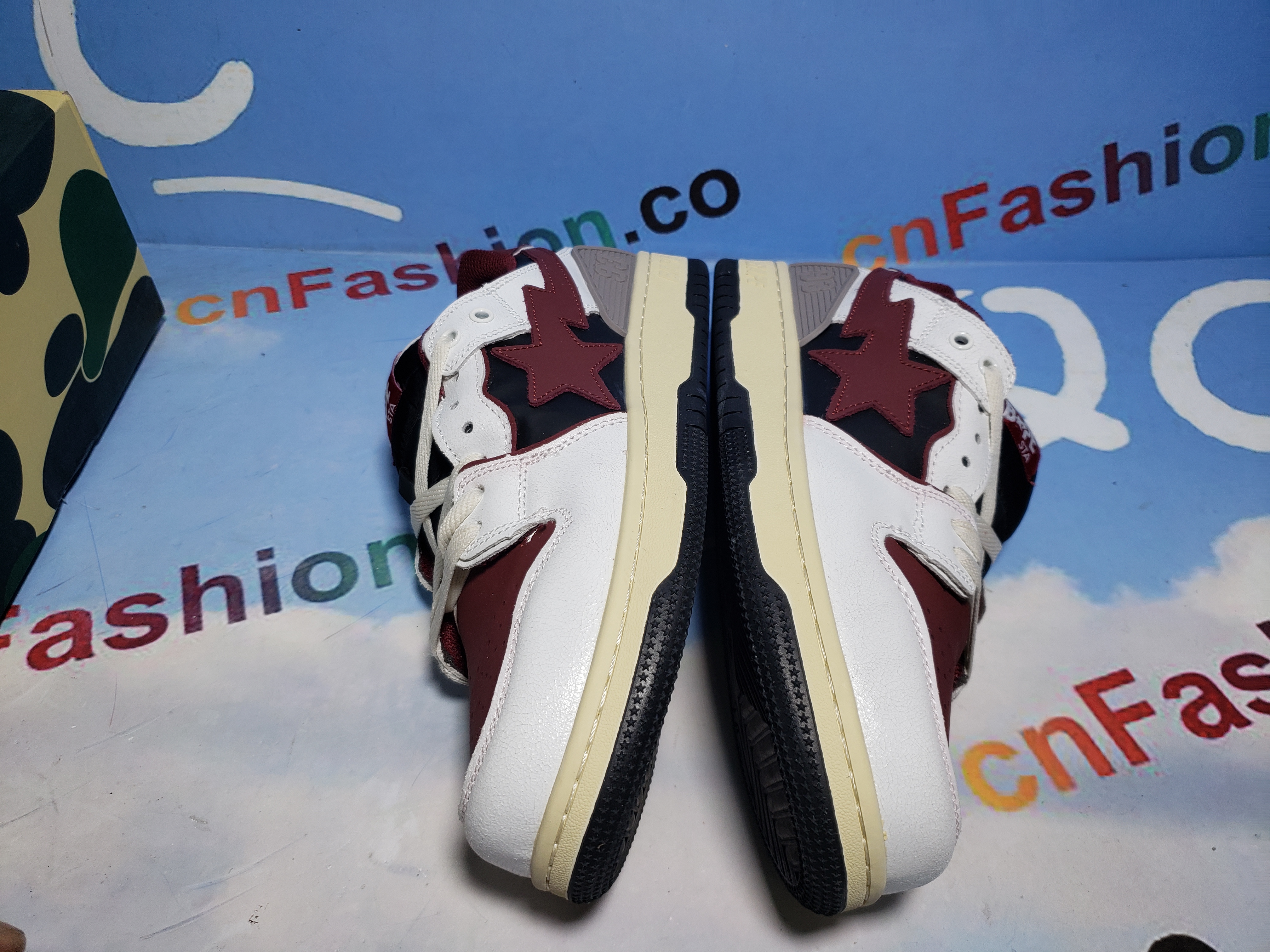 PKGoden A Bathing Ape Bape Sta Low Red Grey,1I20-291-020