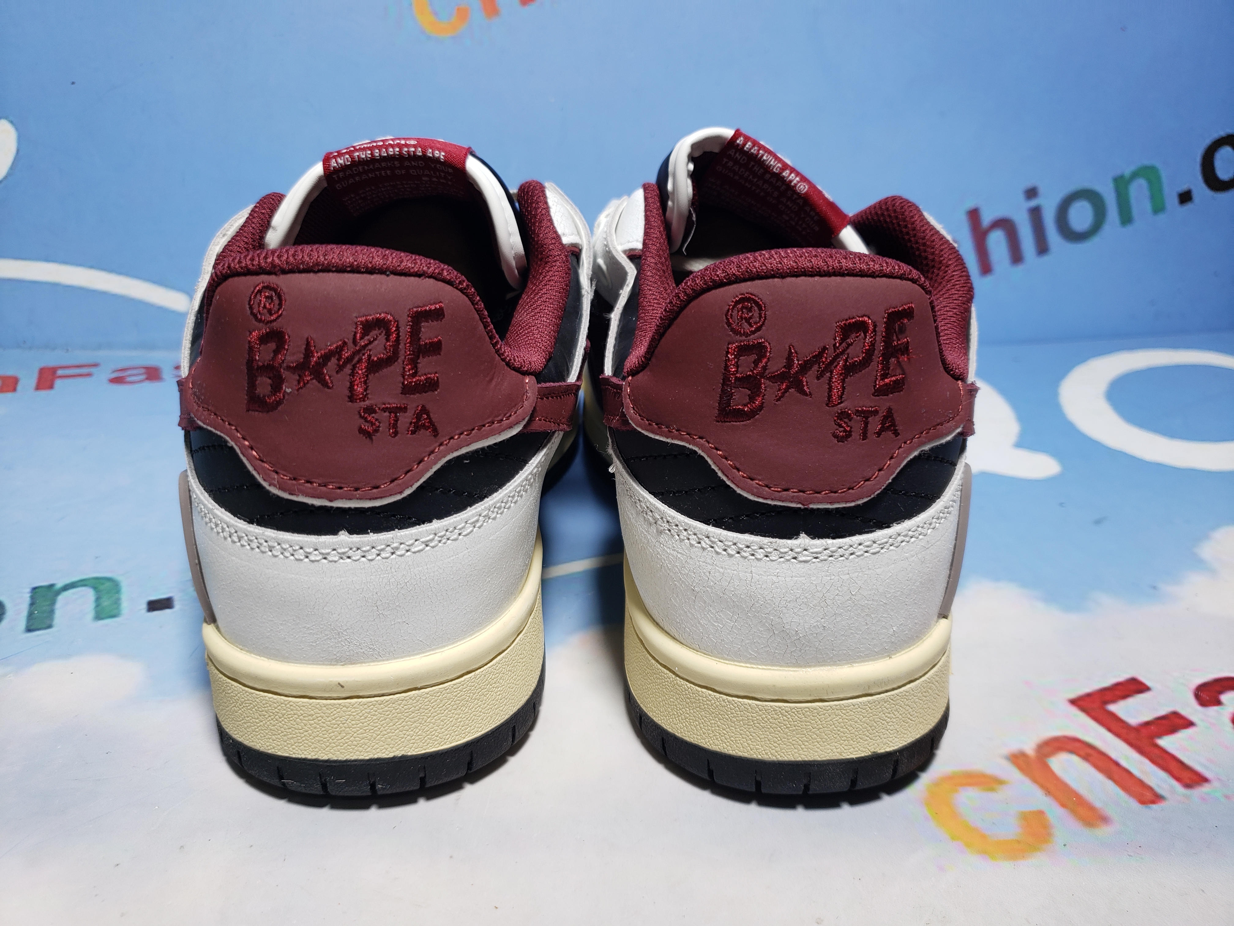 PKGoden A Bathing Ape Bape Sta Low Red Grey,1I20-291-020