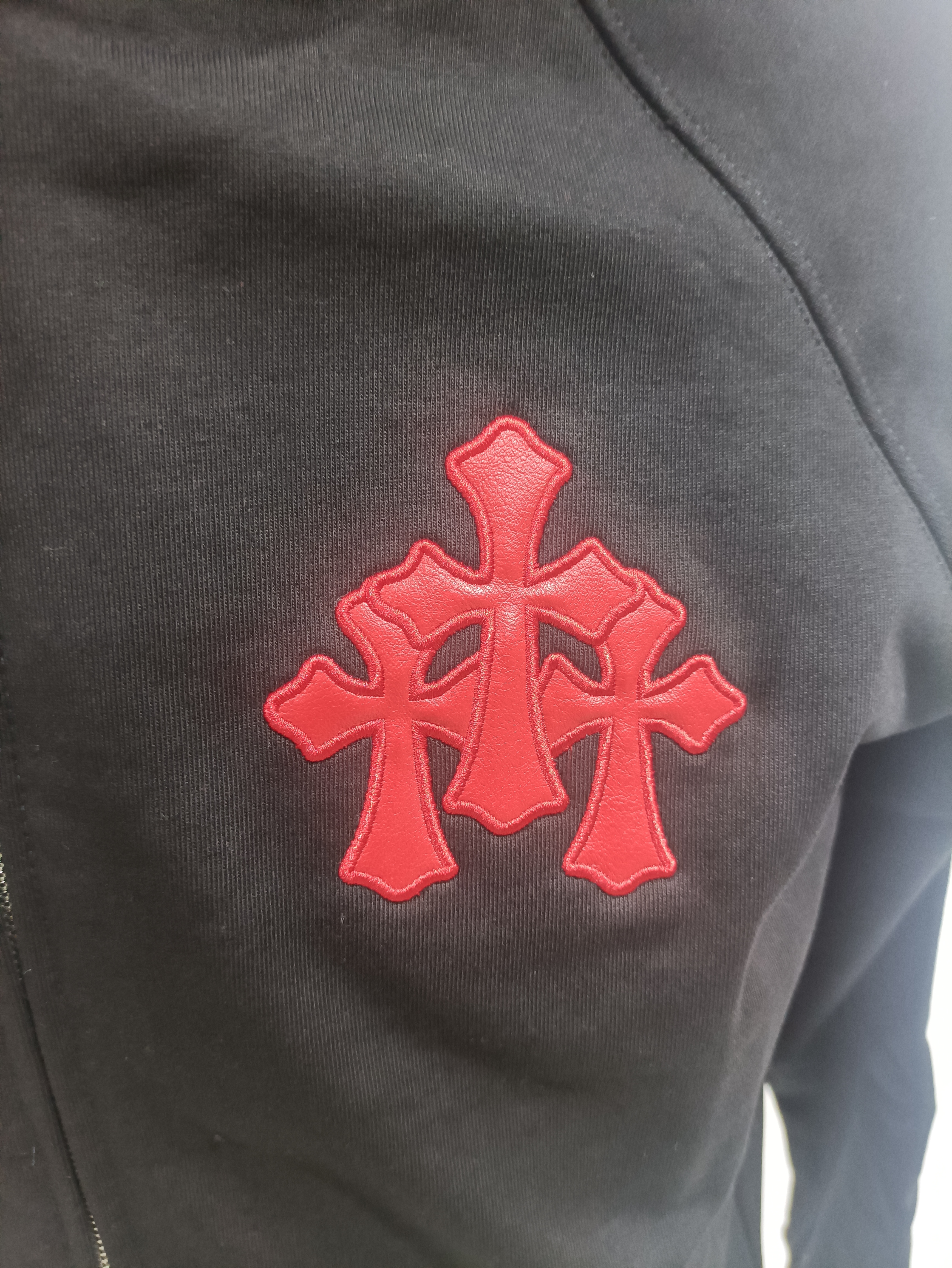Chrome Hearts red patch zipper Hoodie