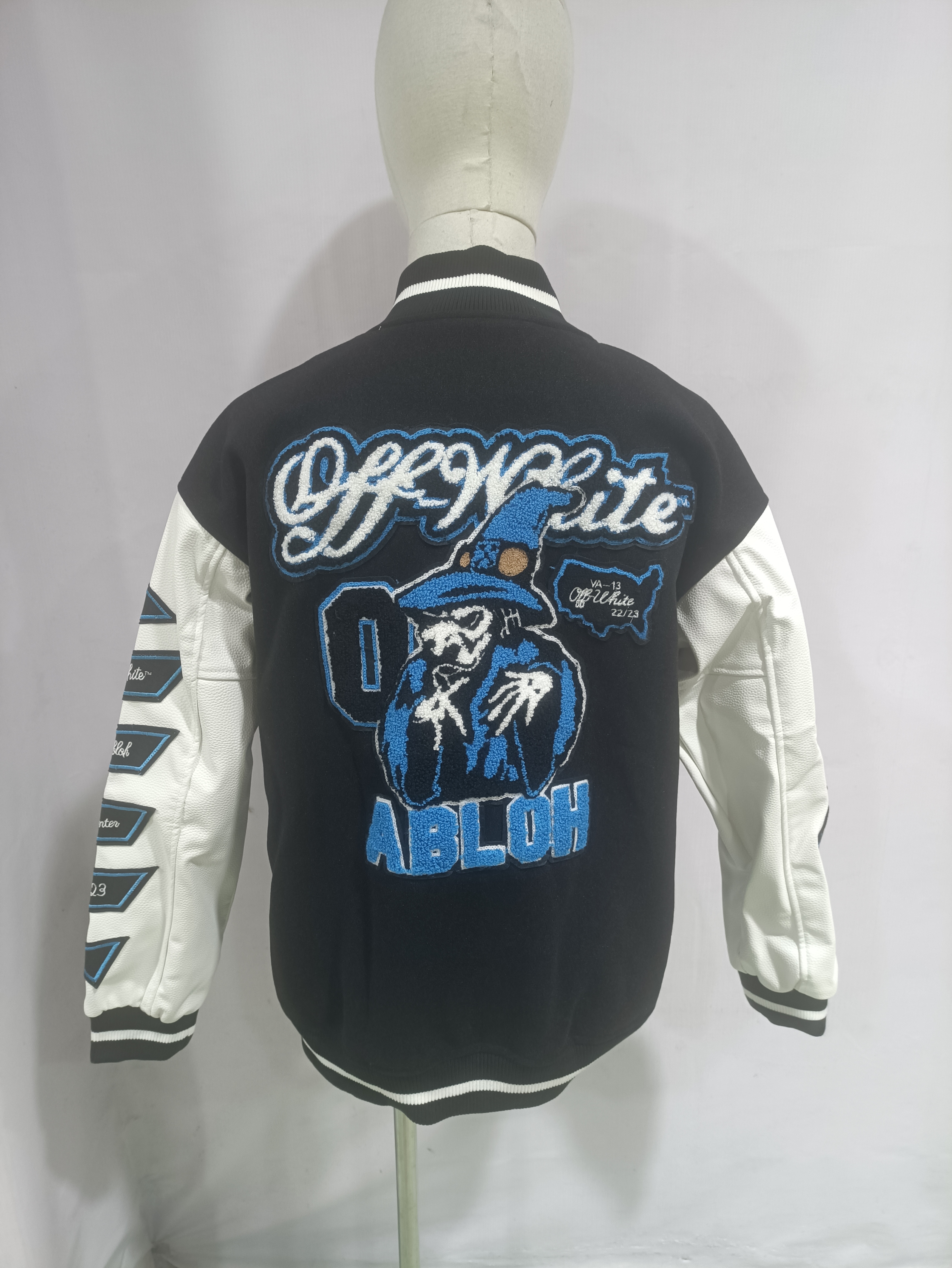 Off White Jacket Heavy Industry Embroidery with Cotton Clip，S008