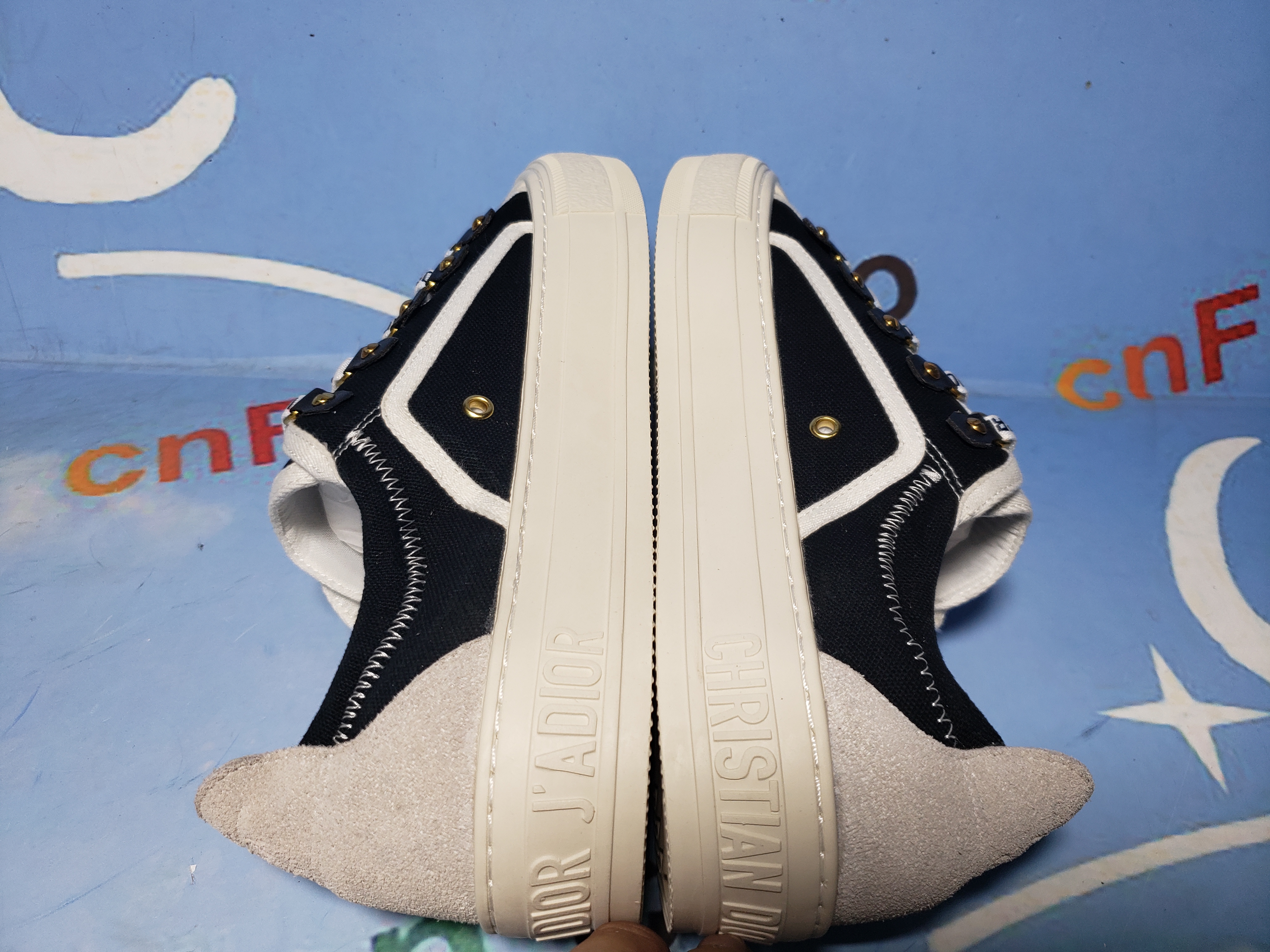 PKGoden Dior Oblique Printed Fashion Board Shoes New Canvas Black