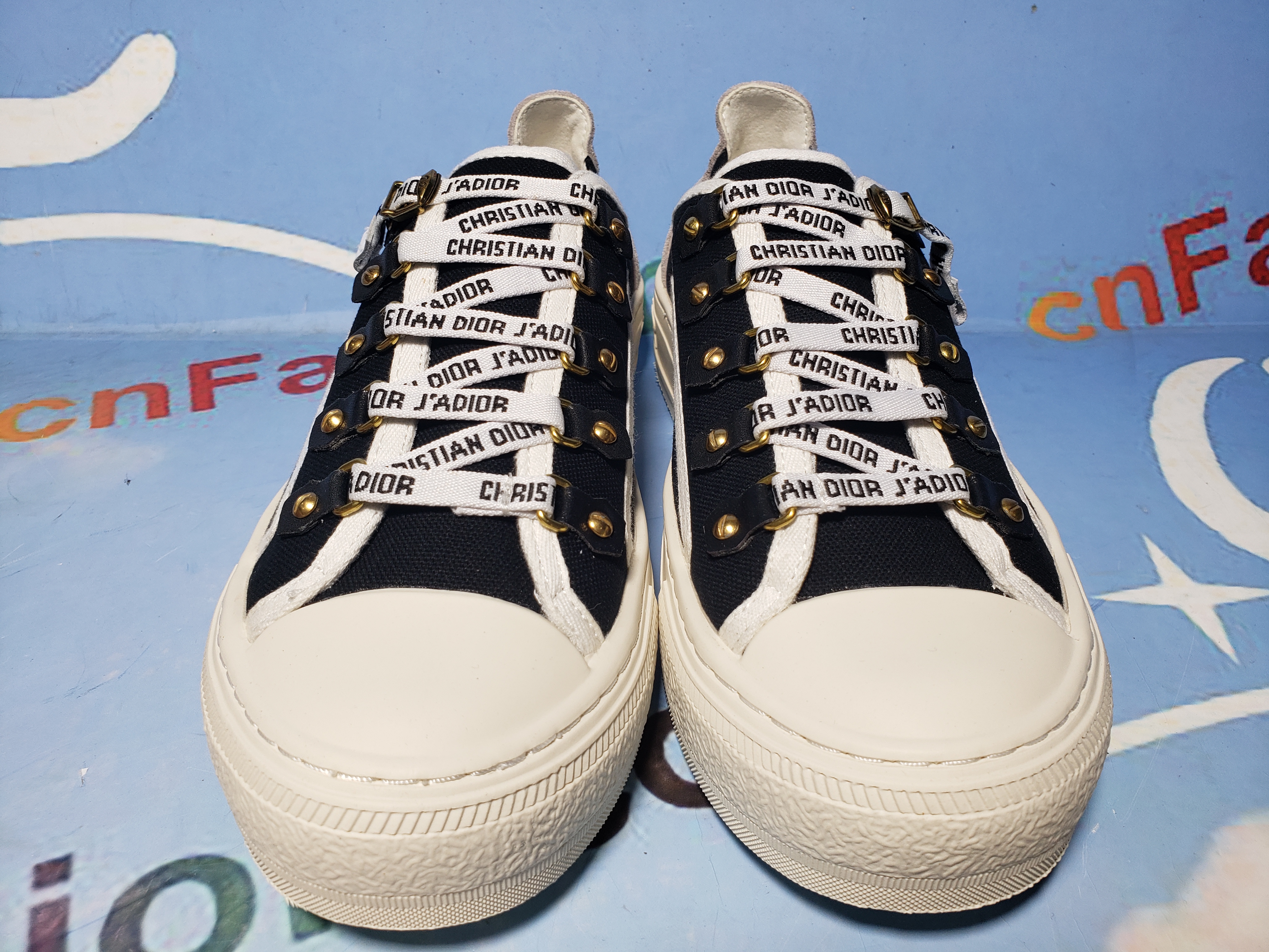 PKGoden Dior Oblique Printed Fashion Board Shoes New Canvas Black