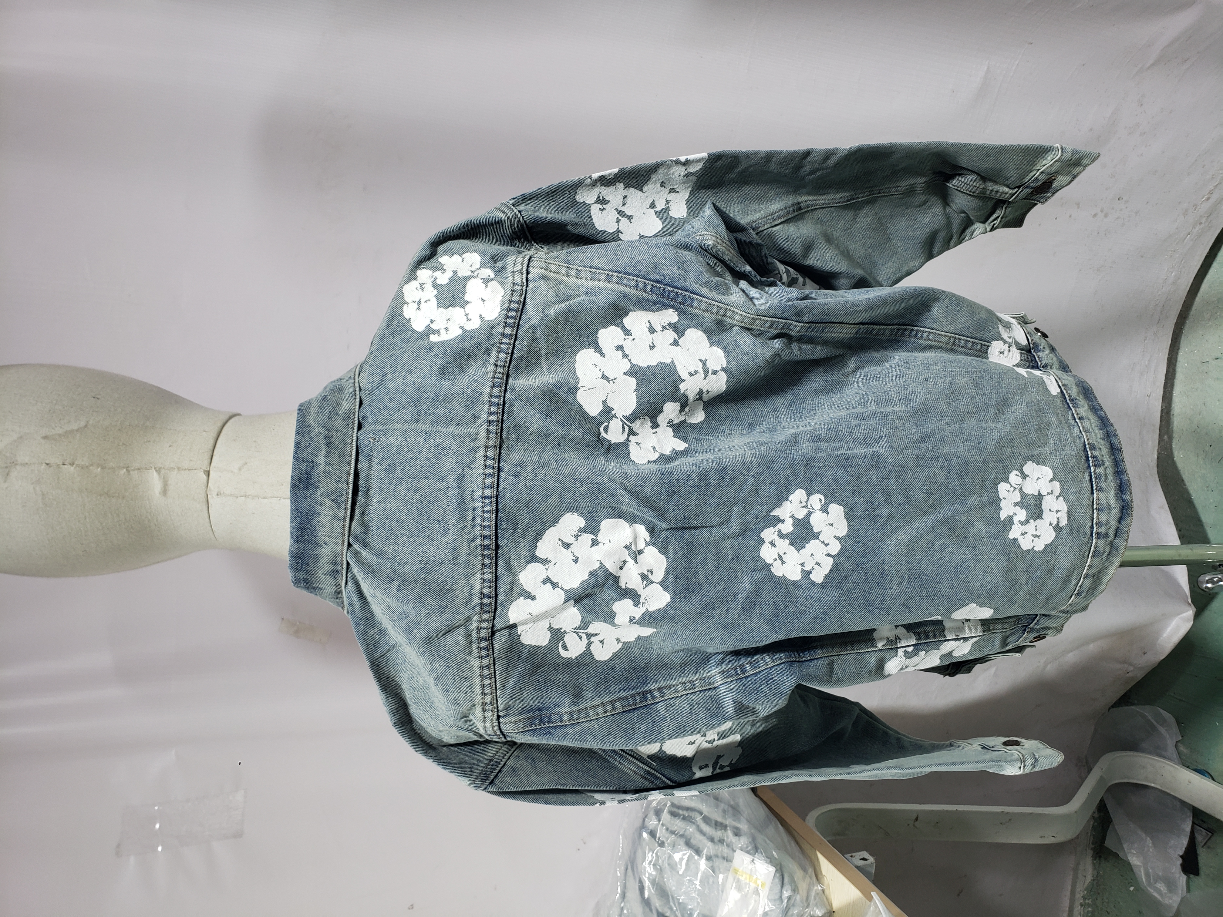 Denim Tears Type - 2 All Over Wreath Light Wash Jacket
