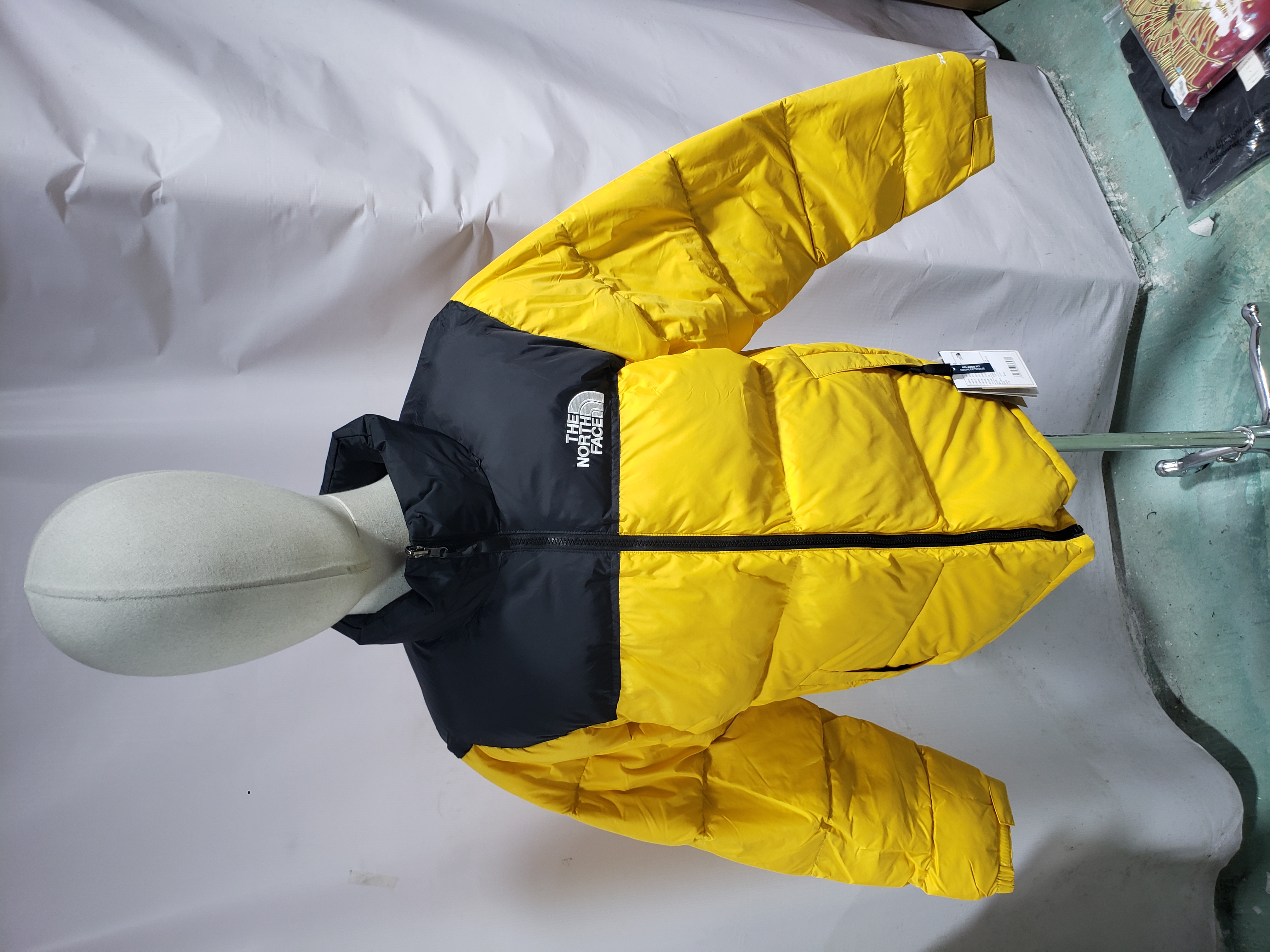 TheNorthFace Splicing White And Red Yellow Long-sleeved down jacket