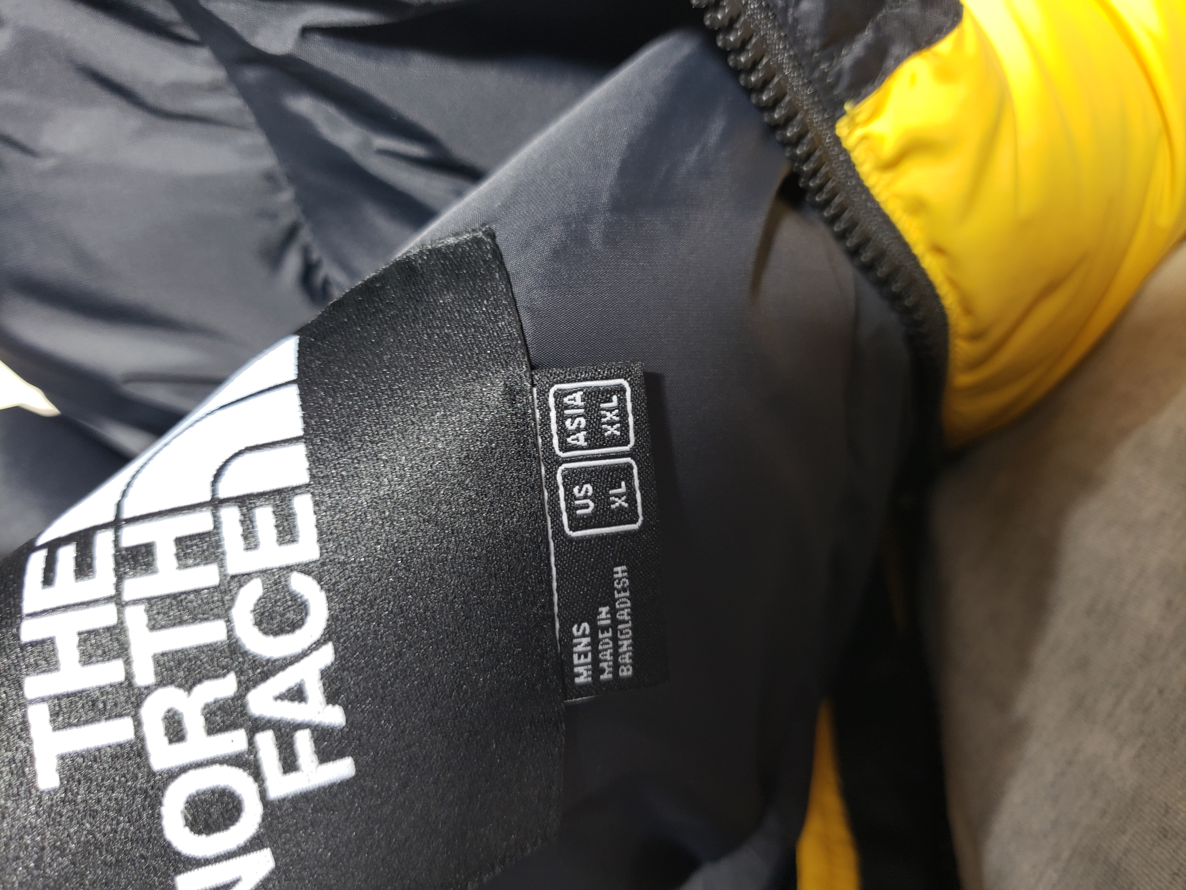 TheNorthFace Splicing White And Red Yellow Long-sleeved down jacket