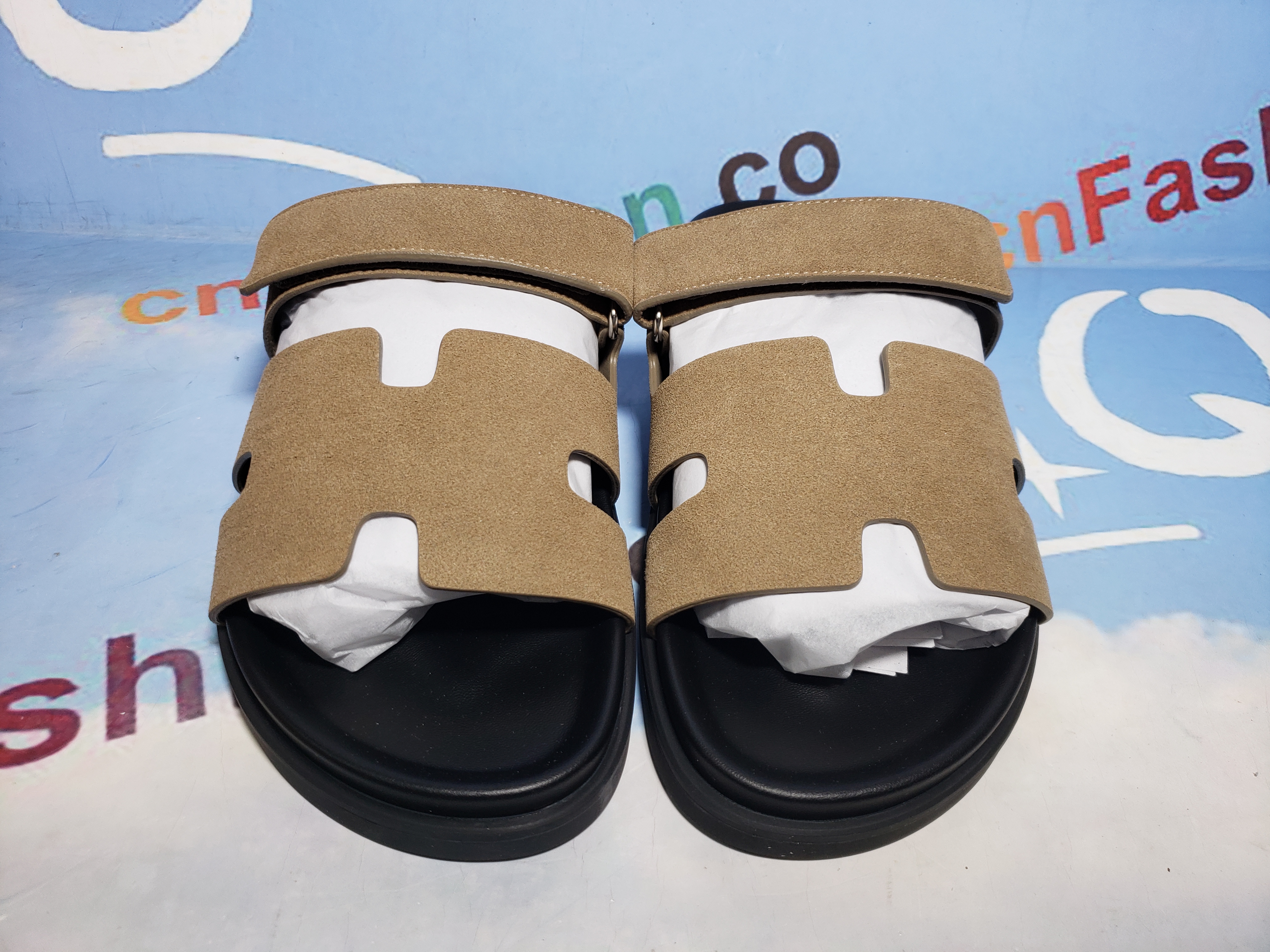 HERMES Khaki Suede