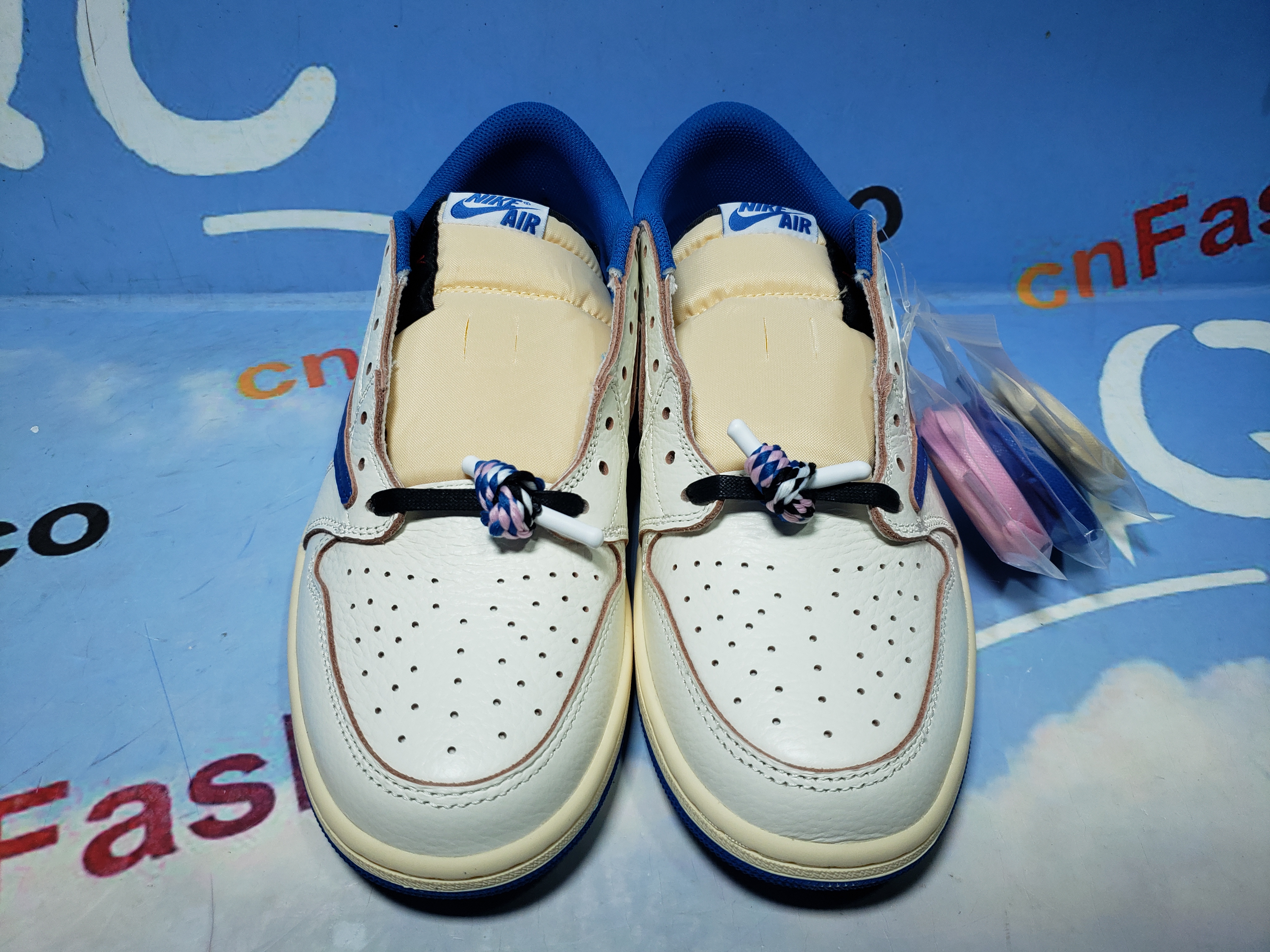 PKGoden Air Jordan 1 Retro Low OG SP Fragment x Travis Scott Sail Military Blue DM7866-104