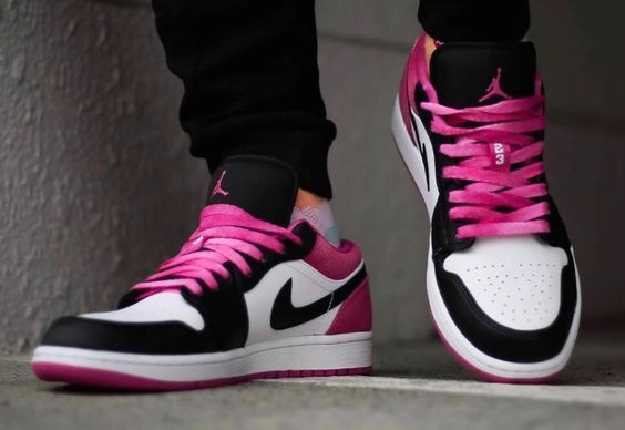 cnFashion BMLin Jordan 1 Low Black Active Fuchsia
