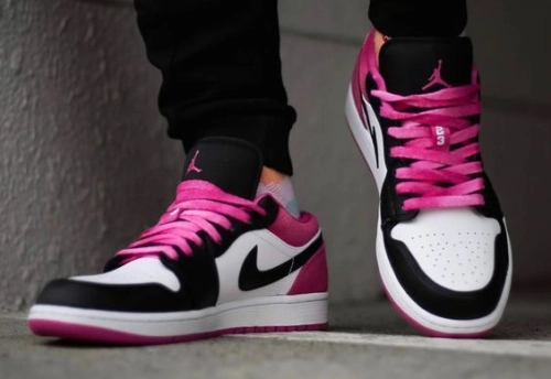 cnFashion BMLin Jordan 1 Low Black Active Fuchsia
