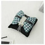 Double Bow Pearl Charcoal Bag - Green