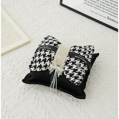 Double Bow Pearl Charcoal Bag - Hague 01