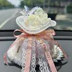Exquisite Bamboo Charcoal Sachet Decoration Pink Ribbon with Lights