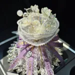 Exquisite Bamboo Charcoal Sachet Decoration Purple Ribbon with Lights