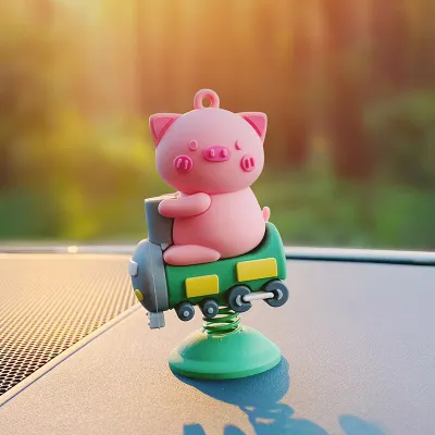Pet Rocker Car Decoration - Train Pig 01
