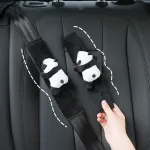 Plush Shoulder Pads Black Patch Panda