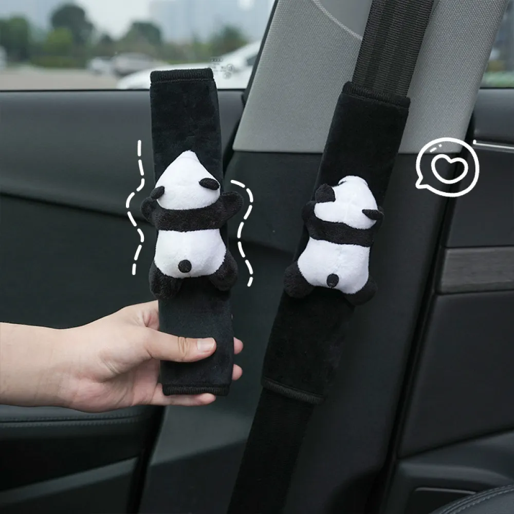 Plush Shoulder Pads Black Patch Panda