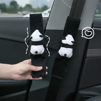 Plush Shoulder Pads Black Patch Panda 02