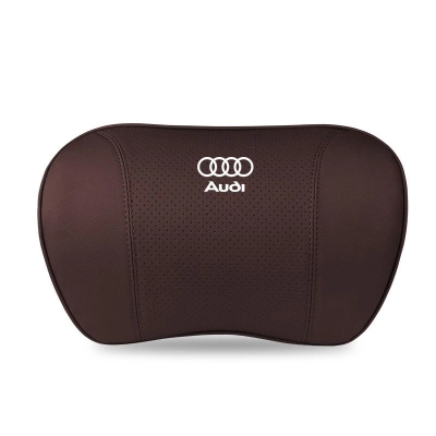 Suitable For Audi Car Neck Pillow Waist Cushion Mocha Brown 01