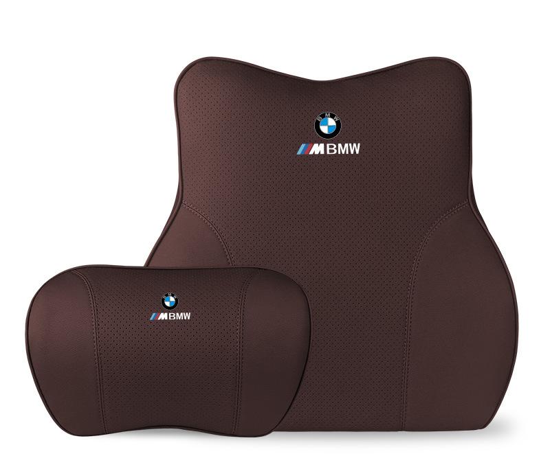 Suitable For Bmw Car Neck Pillow Waist Cushion Brown