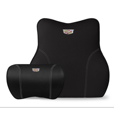 Suitable For Cadillac Car Neck Pillow Waist Cushion Black 01