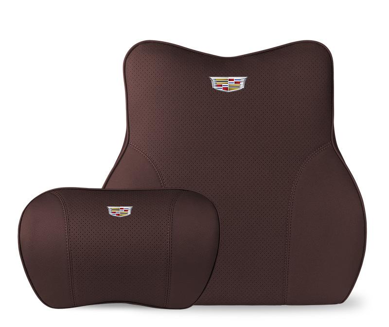 Suitable For Cadillac Car Neck Pillow Waist Cushion Brown