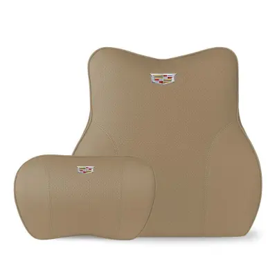 Suitable For Cadillac Car Neck Pillow Waist Cushion Off-White 01