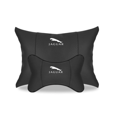 Suitable For Jaguar Car Neck Pillow Waist Cushion Classic Black 01
