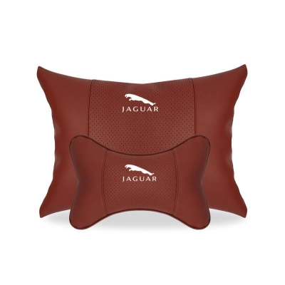 Suitable For Jaguar Car Neck Pillow Waist Cushion Wine Red 01