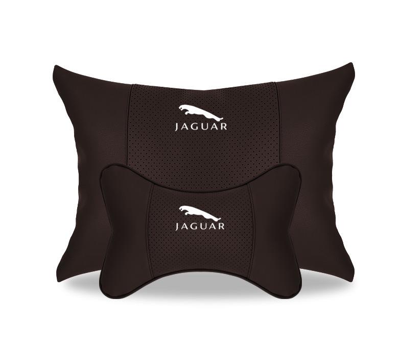 Suitable For Jaguar Car Neck Pillow Waist Cushion Mocha Brown