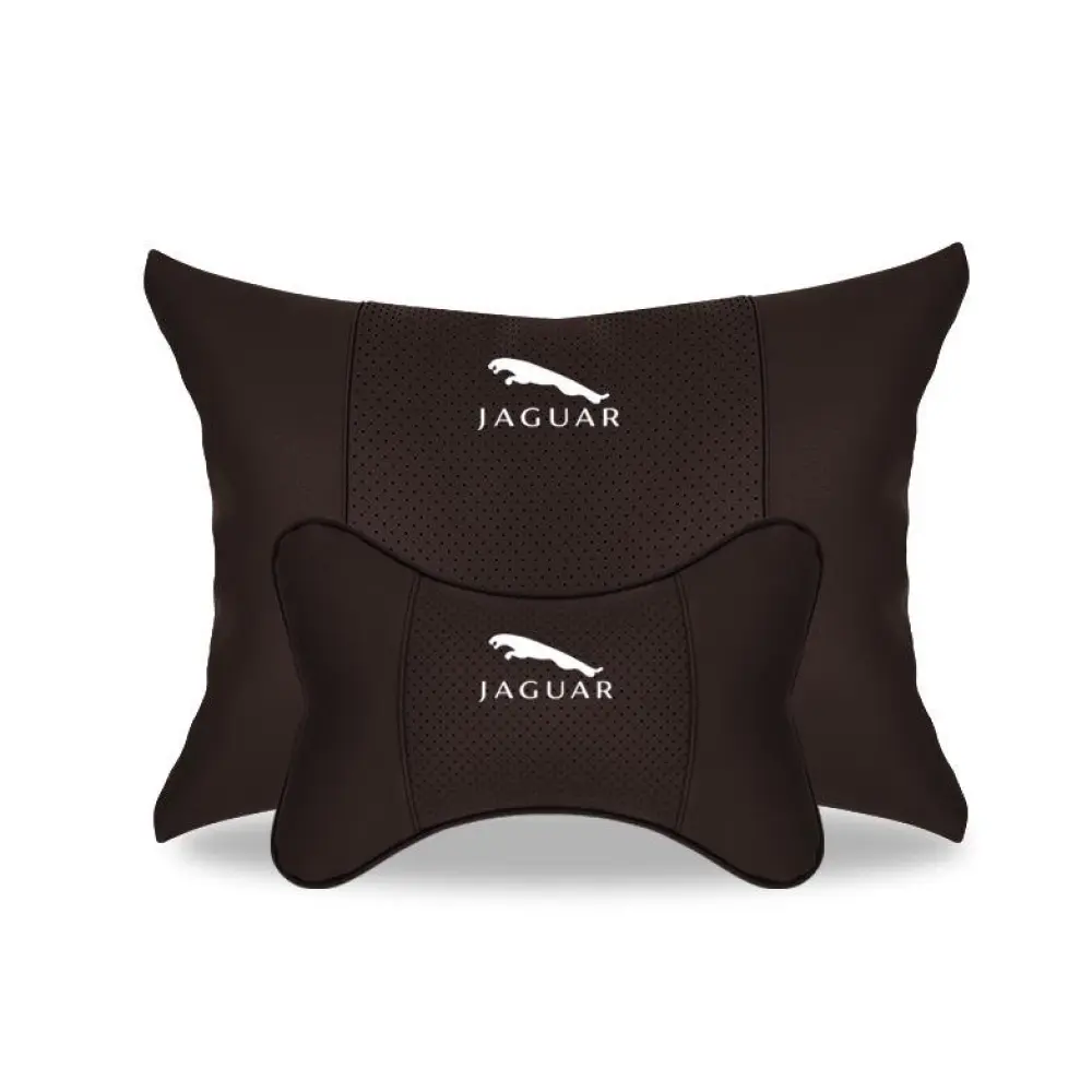 Suitable For Jaguar Car Neck Pillow Waist Cushion Mocha Brown