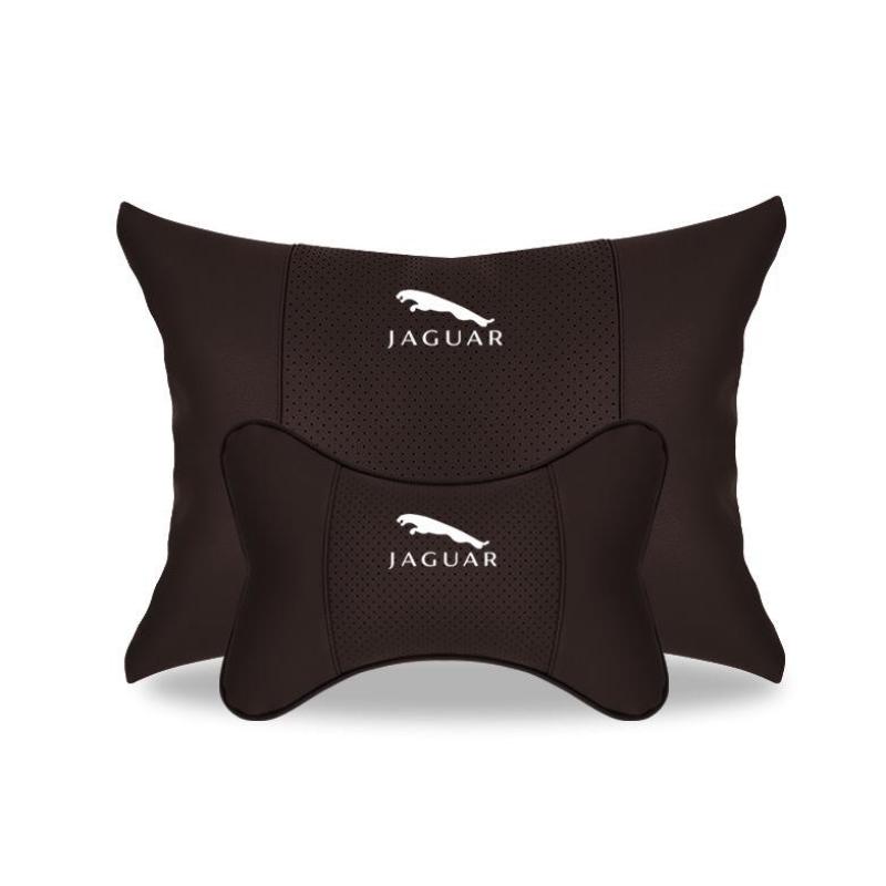 Suitable For Jaguar Car Neck Pillow Waist Cushion Mocha Brown