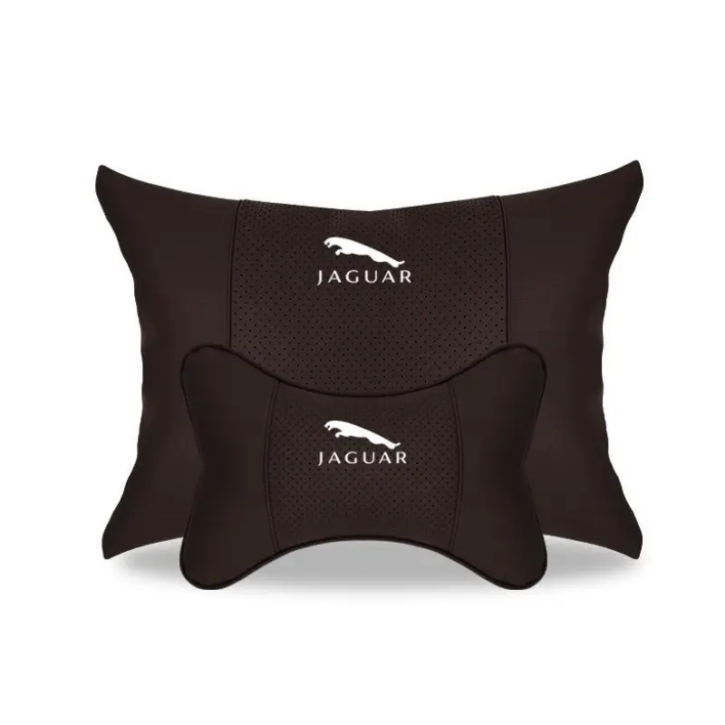 Suitable For Jaguar Car Neck Pillow Waist Cushion Mocha Brown