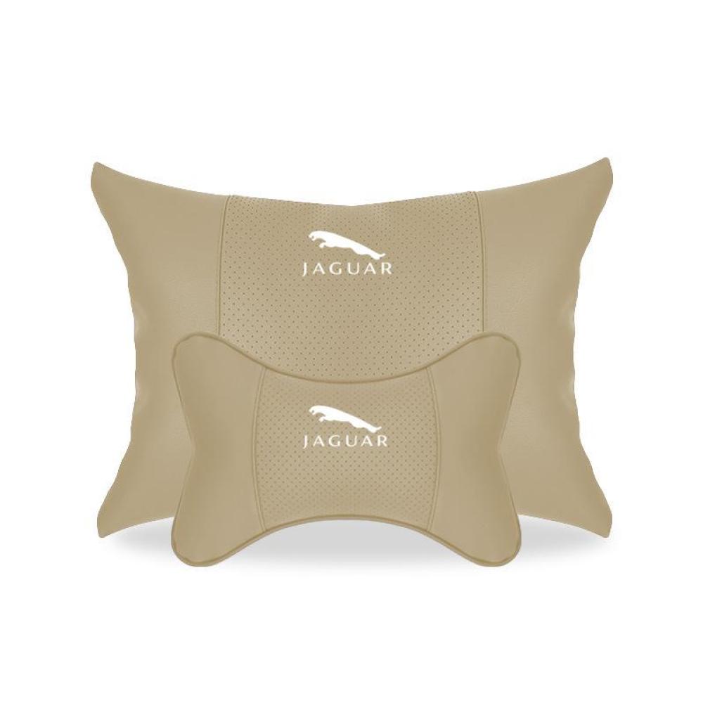 Suitable For Jaguar Car Neck Pillow Waist Cushion Off-White