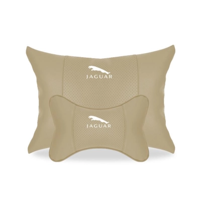 Suitable For Jaguar Car Neck Pillow Waist Cushion Off-White 01