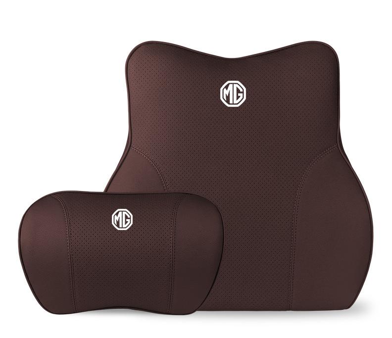 Suitable For MG Car Neck Pillow Waist Cushion Brown