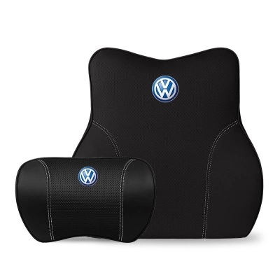 Suitable For Volkswagen Lavida Car Neck Pillow Waist Cushion Black 01