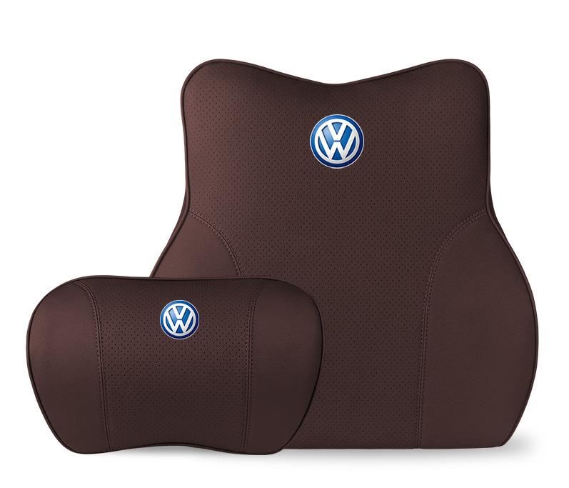 Suitable For Volkswagen Lavida Car Neck Pillow Waist Cushion Brown
