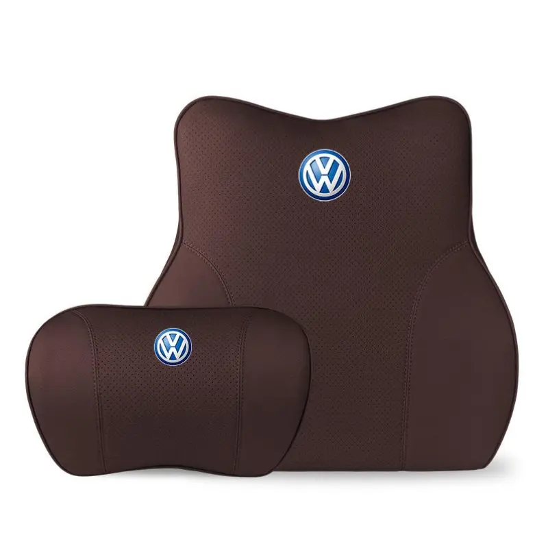 Suitable For Volkswagen Lavida Car Neck Pillow Waist Cushion Brown