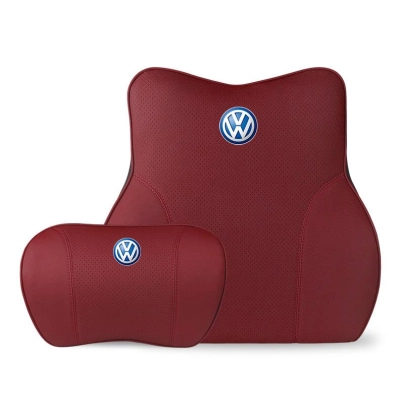 Suitable For Volkswagen Lavida Car Neck Pillow Waist Cushion Red 01