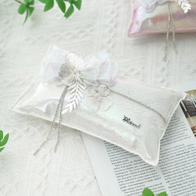 Twin Flower Charcoal Bag Beige 02