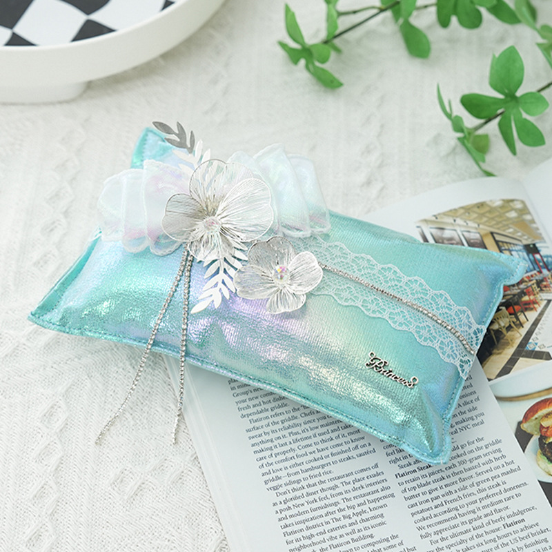 Twin Flower Charcoal Bag Blue