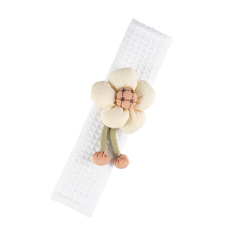 Great Waffle Car Seat Belt Shoulder Pads-Attach Pumpkin Flower Beige