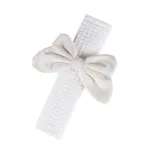 Great Waffle Car Seat Belt Shoulder Pads-Attach White Velvet Bow