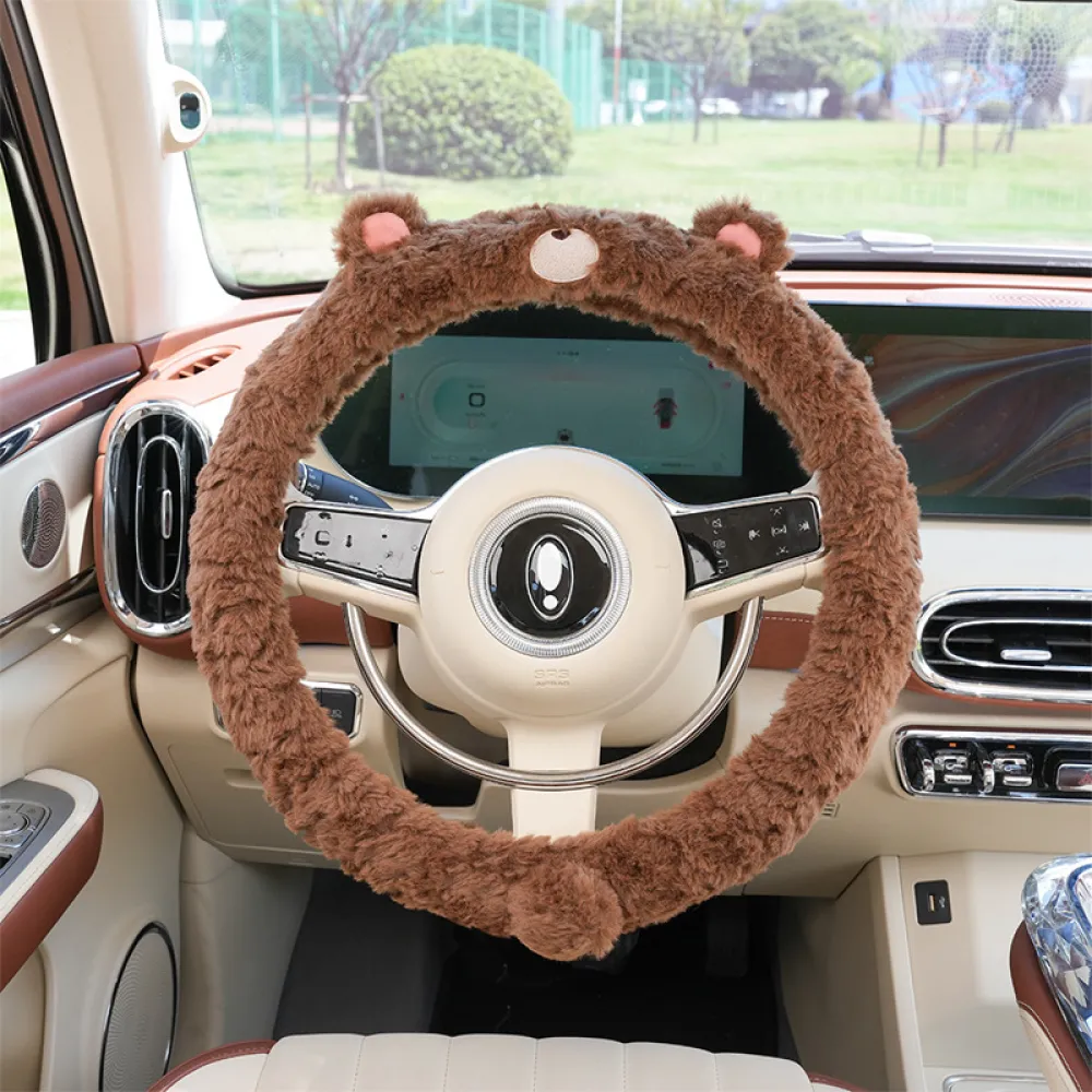 Cute Bear Car Steering Wheel Cover