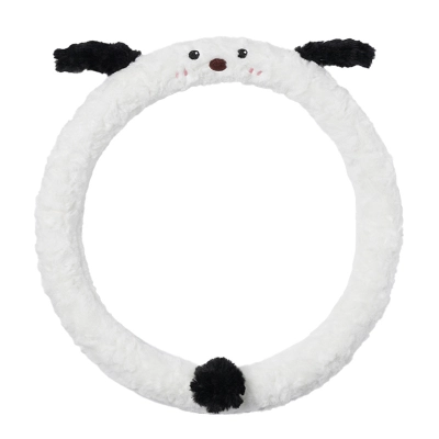 Cute Puppy Car Steering Wheel Cover 01