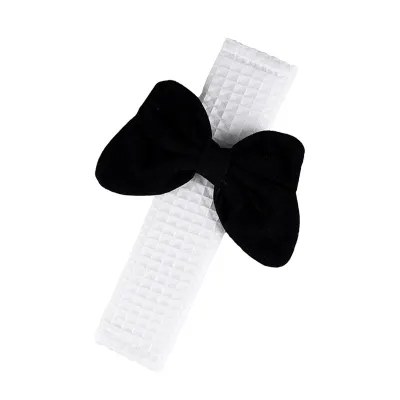 Great Waffle Car Seat Belt Shoulder Pads-Attach Black Velvet Bow 01
