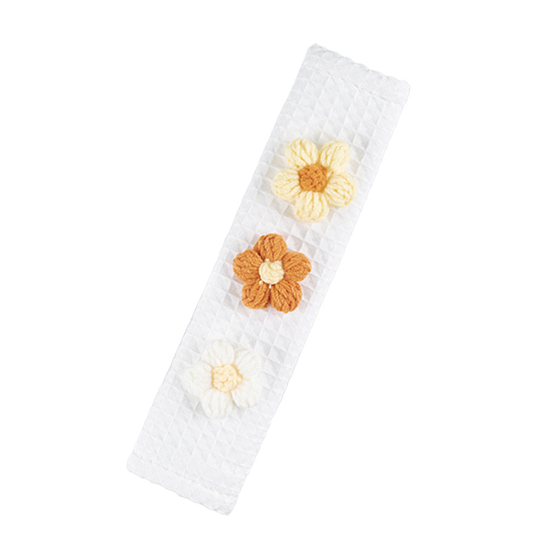 Great Waffle Car Seat Belt Shoulder Pads-Attach Puff Flowers Yellow Orange White